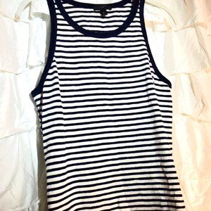 J. Crew Striped Tank Top, Black and White